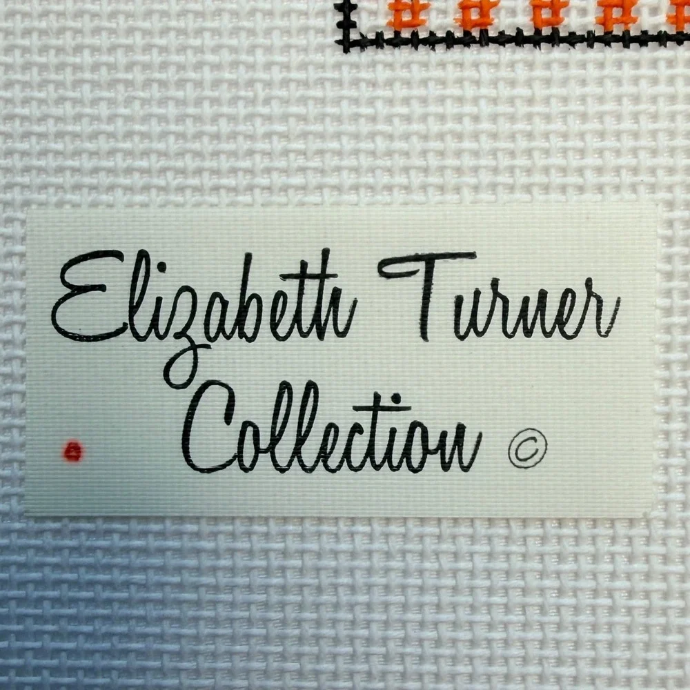 Elizabeth Turner Halloween Sampler Hand Painted Needlepoint Canvas T-24 Vintage